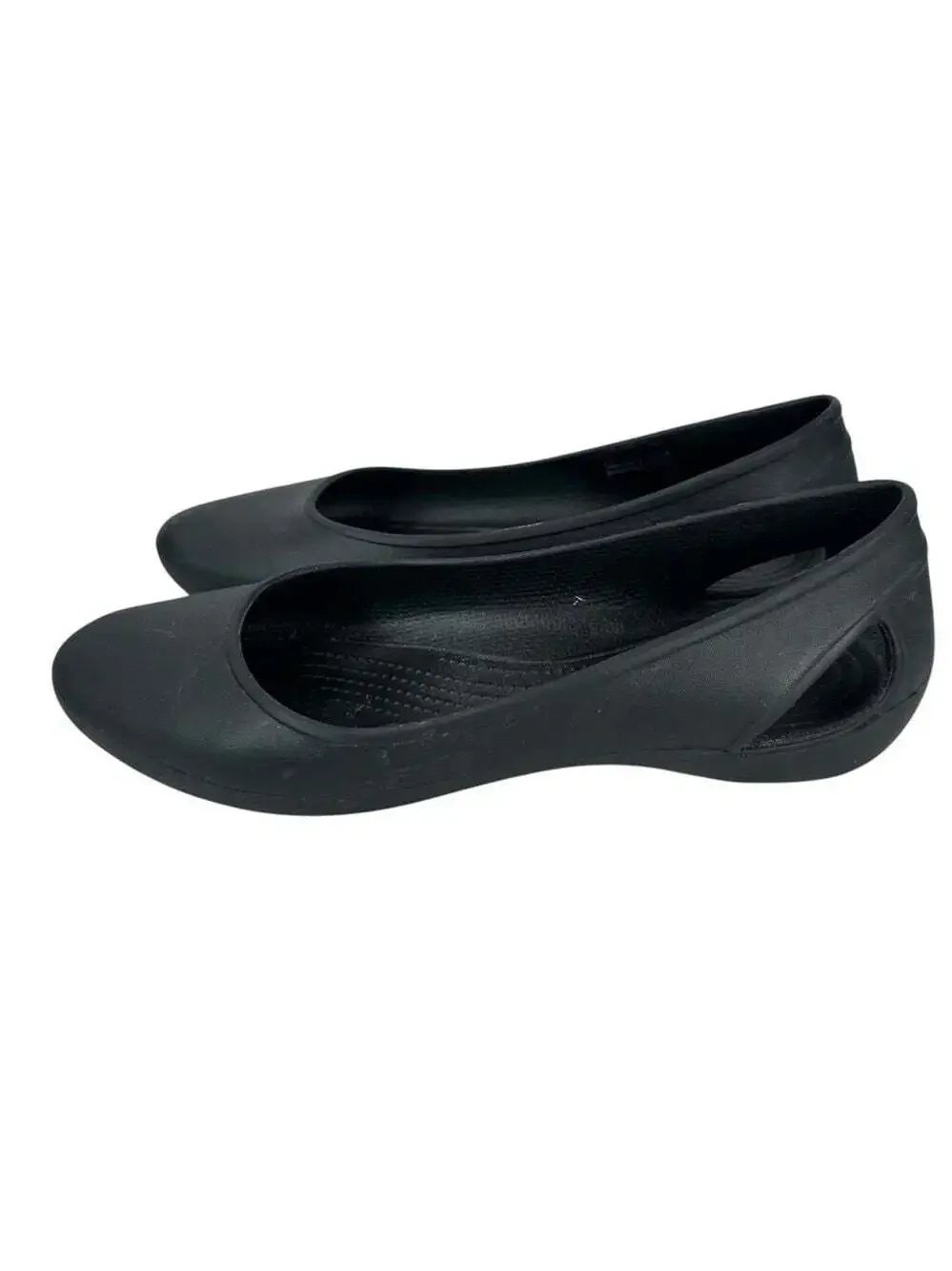 Crocs Laura Black Ballerina Flats Slip On Comfort Lightweight Casual Travel Shoe